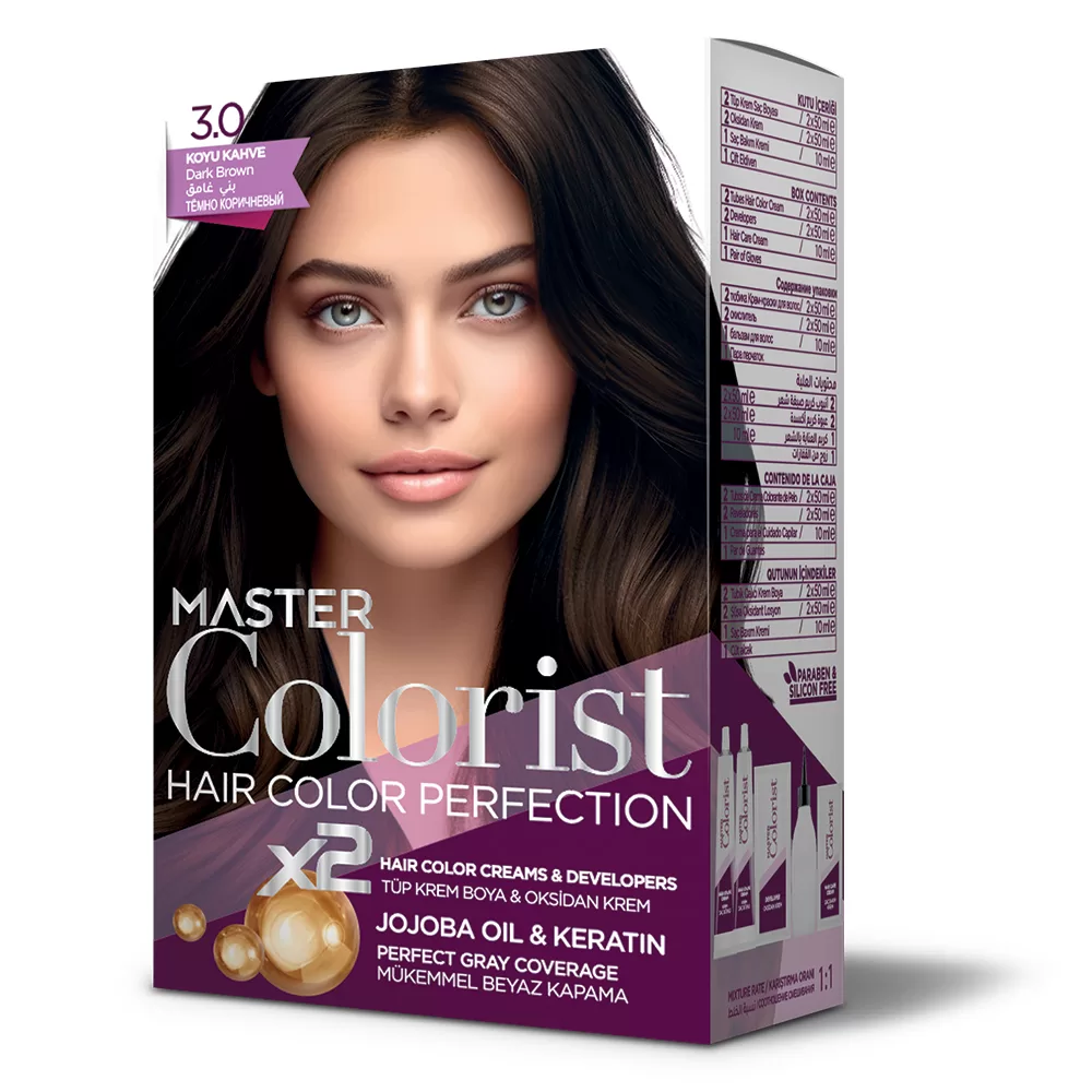 Фарба для волосся Master Colorist 3.0 Темно-коричневий, 2x50 мл+2x50 мл+10 мл