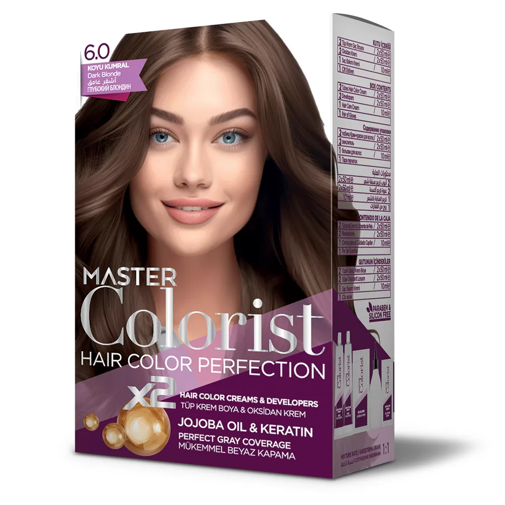 Фарба для волосся Master Colorist 6.0 Темно-русий, 2x50 мл+2x50 мл+10 мл