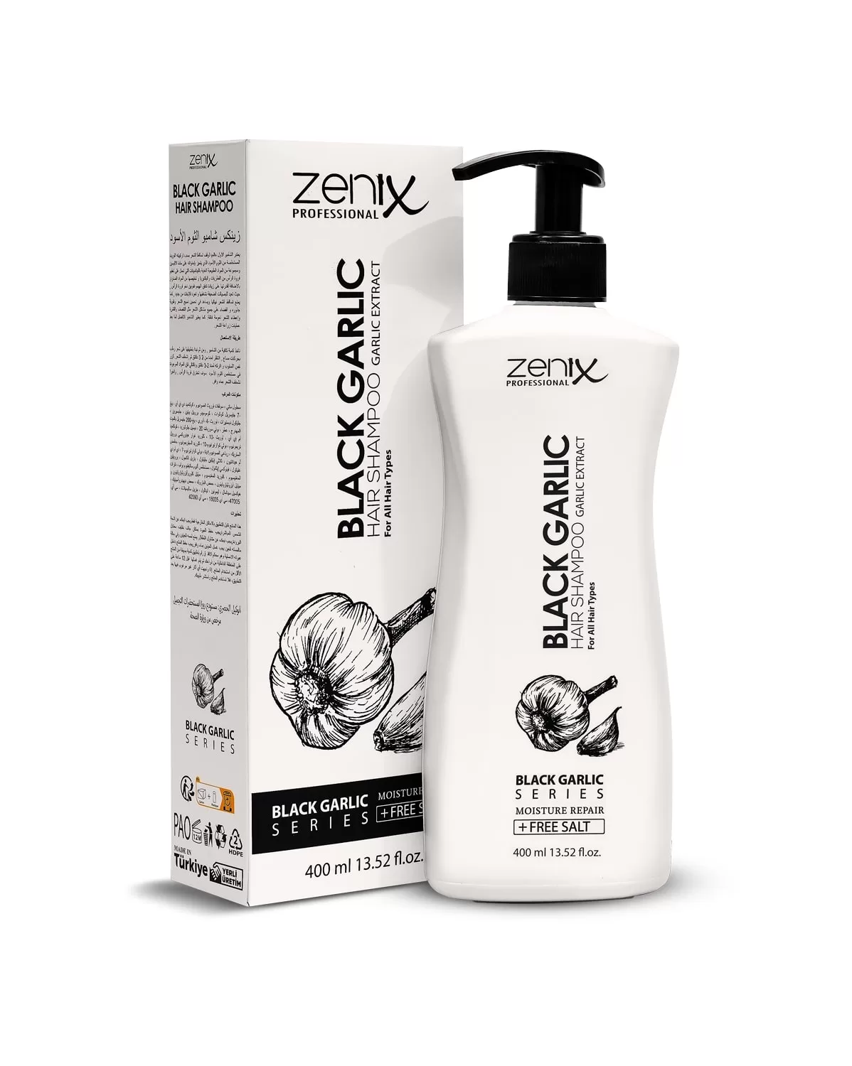 Шампунь з екстрактом чорного часника Zenix, 400 мл